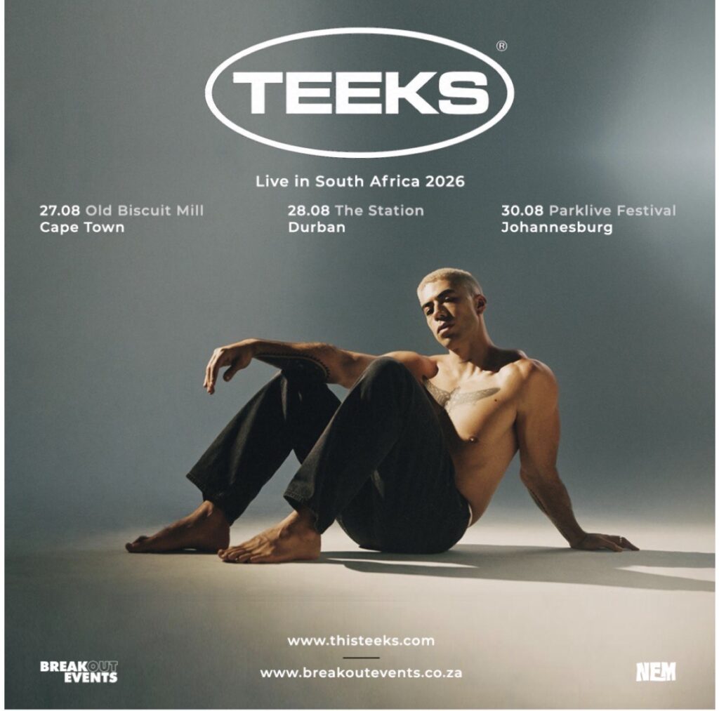 ACCLAIMED SOUL ARTIST TEEKS ANNOUNCES SOUTH AFRICAN TOUR IN CAPE TOWN, DURBAN AND JOHANNESBURG